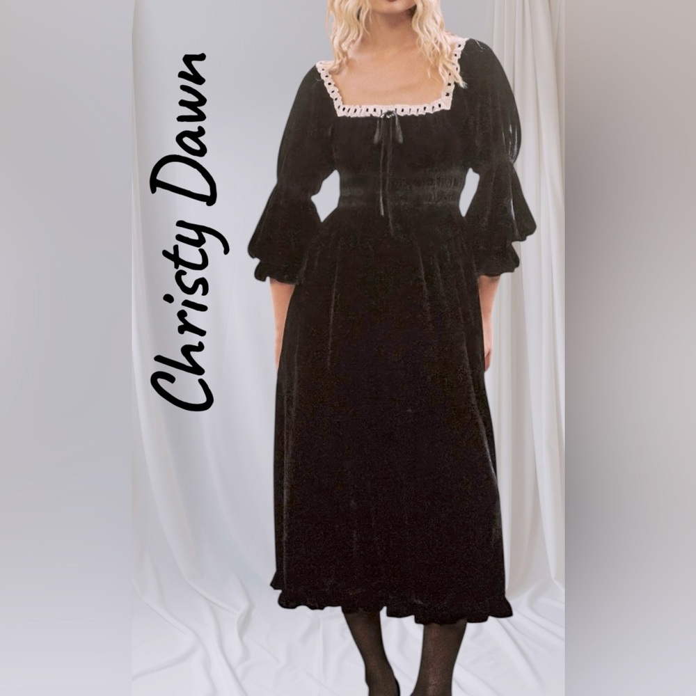 Christy Dawn Women’s “The Adelia Dress” Black Velvet Dress - Size XS
